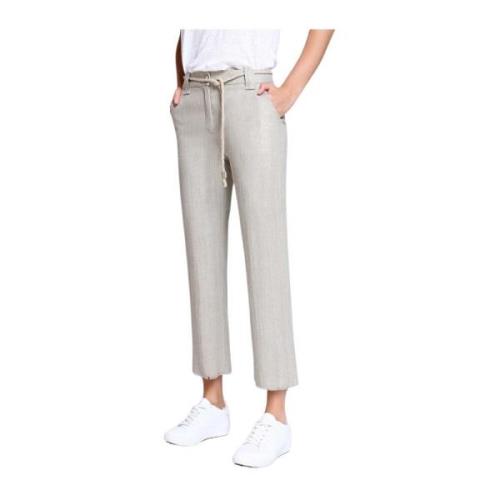 Linnen gecoate broek Via Masini 80 , Gray , Dames