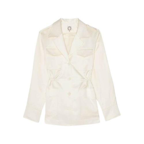Neva ivory cotton satin jacket Ines De La Fressange Paris , Beige , Da...