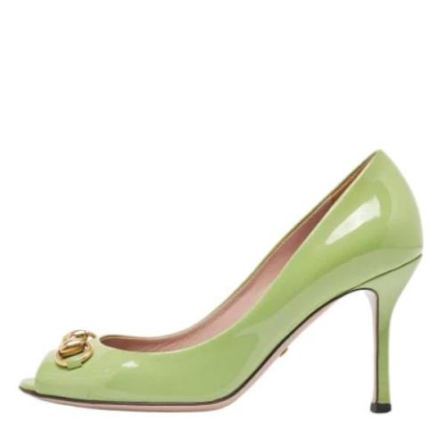 Pre-owned Leather heels Gucci Vintage , Green , Dames