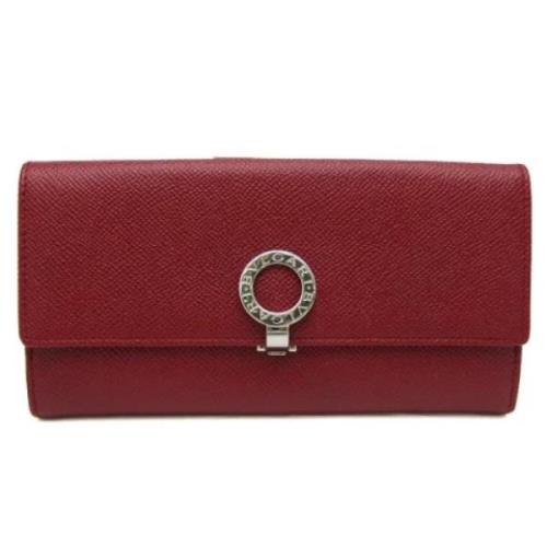 Pre-owned Leather wallets Bvlgari Vintage , Red , Dames