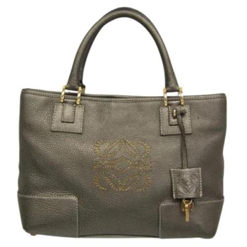 Pre-owned Leather handbags Loewe Pre-owned , Gray , Dames