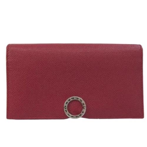 Pre-owned Leather wallets Bvlgari Vintage , Red , Dames