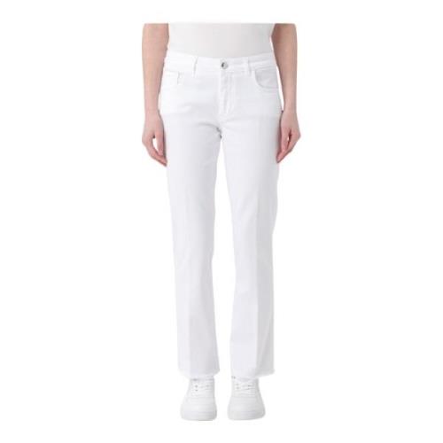 Cropped Fringed Pant Fay , White , Dames