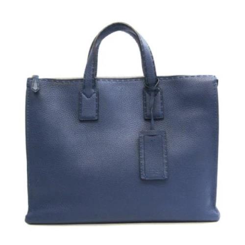 Pre-owned Leather handbags Fendi Vintage , Blue , Dames