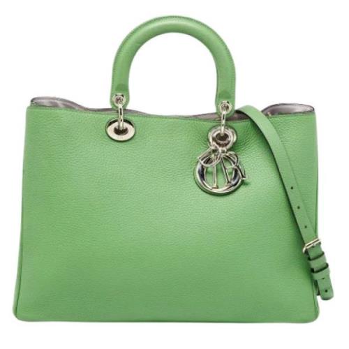 Pre-owned Leather totes Dior Vintage , Green , Dames