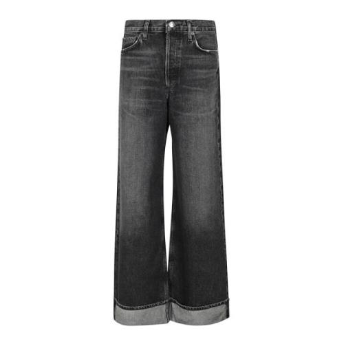 Hoge Taille Skinny Jeans Agolde , Black , Dames