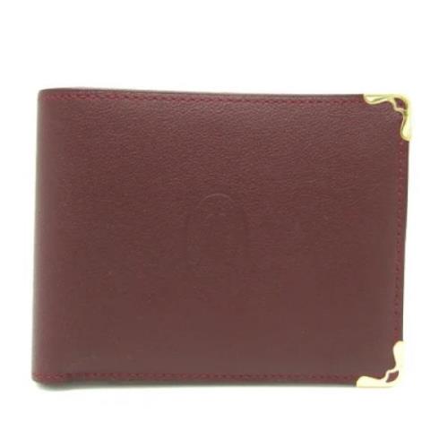 Pre-owned Leather wallets Cartier Vintage , Red , Dames