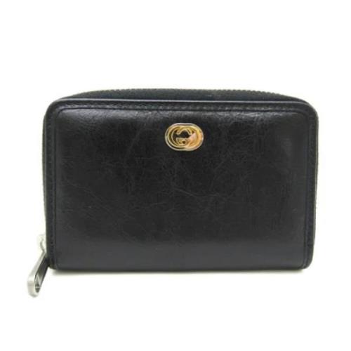 Pre-owned Leather wallets Gucci Vintage , Black , Unisex