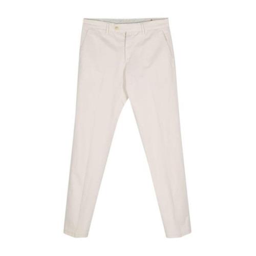 Crème Twill Weave Slim Fit Broek Borrelli , Beige , Heren