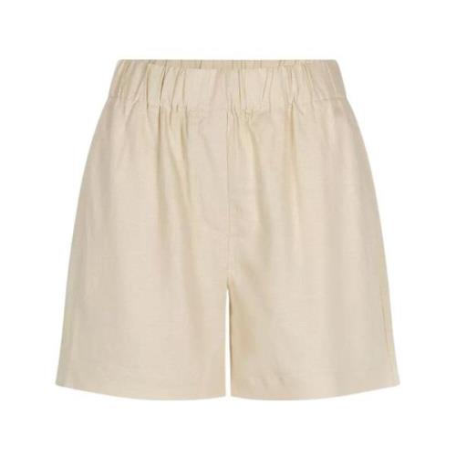 Zomer Zand Linnen Look Shorts Modström , Beige , Dames