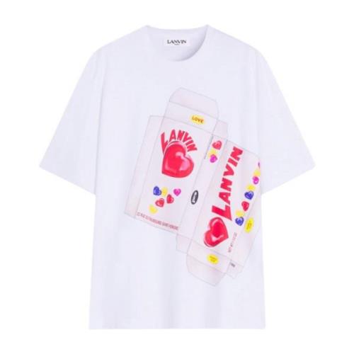 Snoep Print T-shirt Lanvin , White , Heren