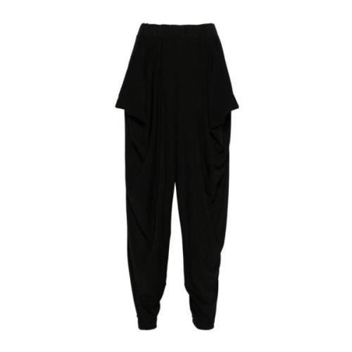 Zwarte Drape Jersey Broek Issey Miyake , Black , Dames