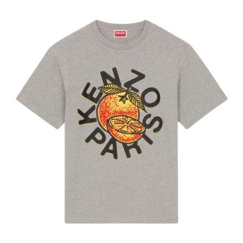 Klassieke Oranje Grafische T-shirt Kenzo , Gray , Heren