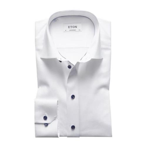 Modern Fit Overhemd Eton , White , Heren