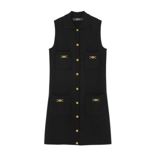 Zwart Wol Kasjmier Gebreide Jurk Versace , Black , Dames