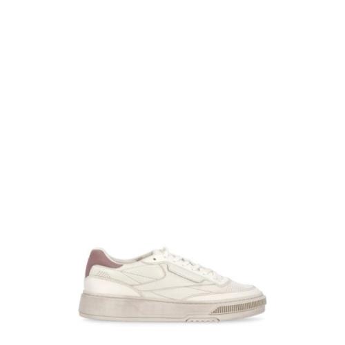 Ivoor Leren Sneakers Ronde Neus Reebok , Beige , Heren