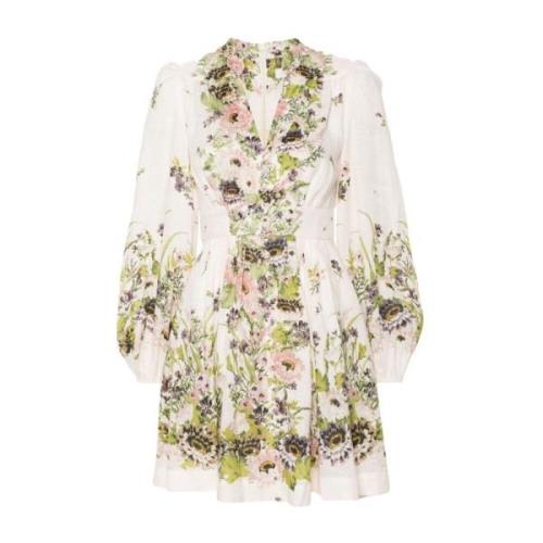 Bloemenprint Witte Jurk Zimmermann , Multicolor , Dames