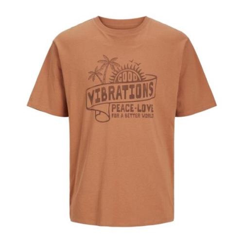 Hippy T-shirt met korte mouwen Jack & Jones , Brown , Heren