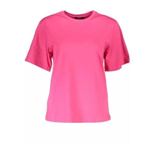 Roze Logo Print Katoenen T-shirt Cavalli Class , Pink , Dames