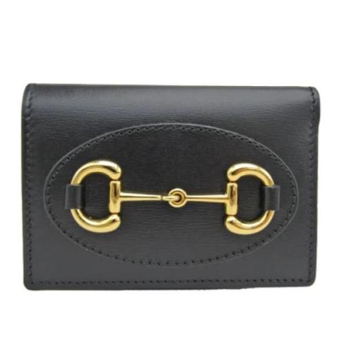 Pre-owned Leather wallets Gucci Vintage , Black , Dames