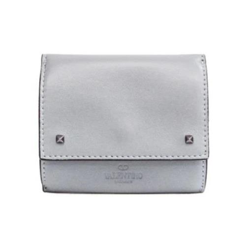 Pre-owned Leather wallets Valentino Vintage , Gray , Dames