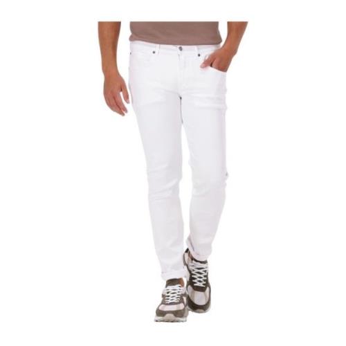 Slimmy Tapered Stretch Tek Jeans 7 For All Mankind , White , Heren