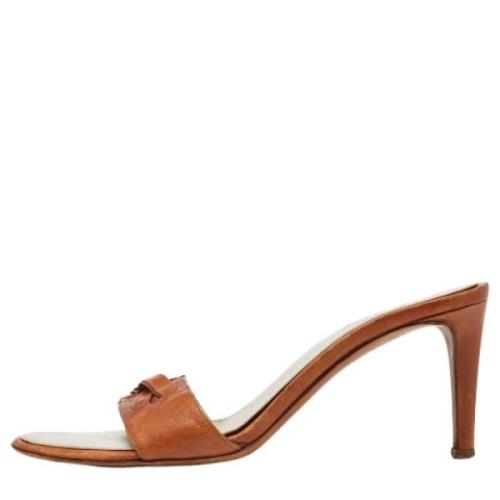 Pre-owned Leather sandals Yves Saint Laurent Vintage , Brown , Dames