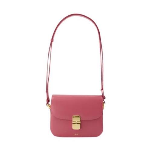 Leather shoulder-bags A.p.c. , Pink , Dames