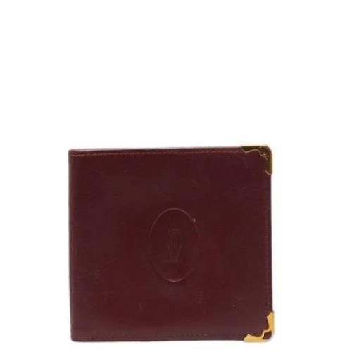 Pre-owned Leather wallets Cartier Vintage , Red , Dames