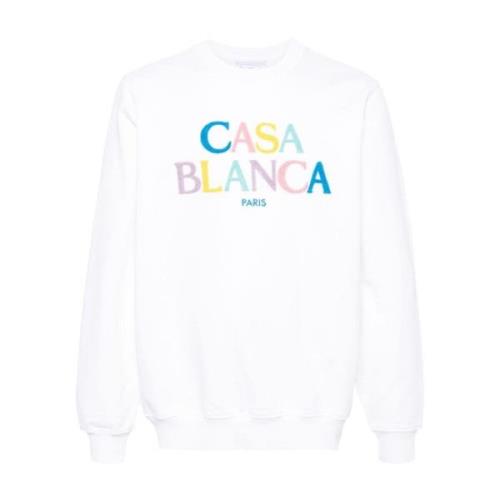 Witte Katoenen Sweatshirt met Geborduurd Logo Casablanca , White , Her...