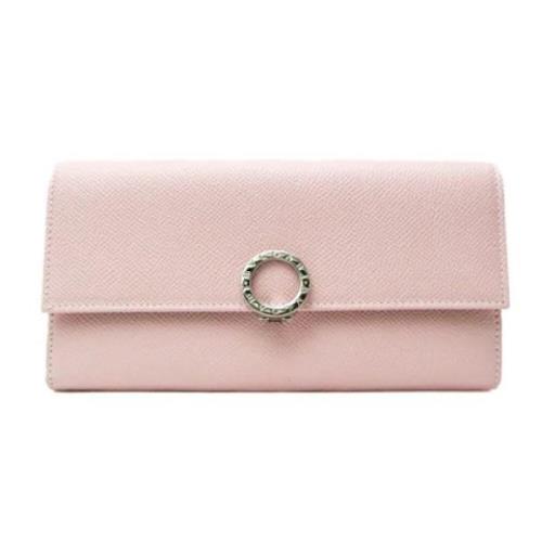 Pre-owned Leather wallets Bvlgari Vintage , Pink , Dames