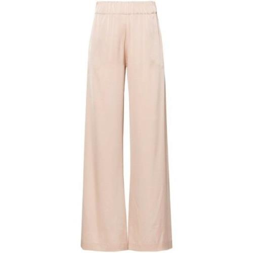 Beige Wijde Satijnen Broek D.Exterior , Beige , Dames