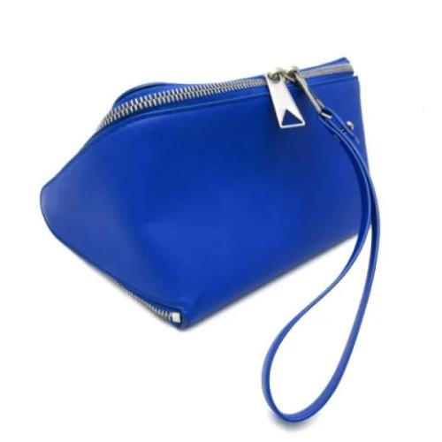 Pre-owned Leather clutches Bottega Veneta Vintage , Blue , Dames