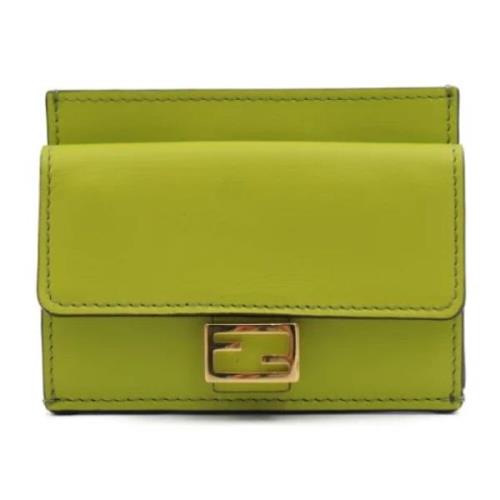 Pre-owned Leather wallets Fendi Vintage , Green , Dames
