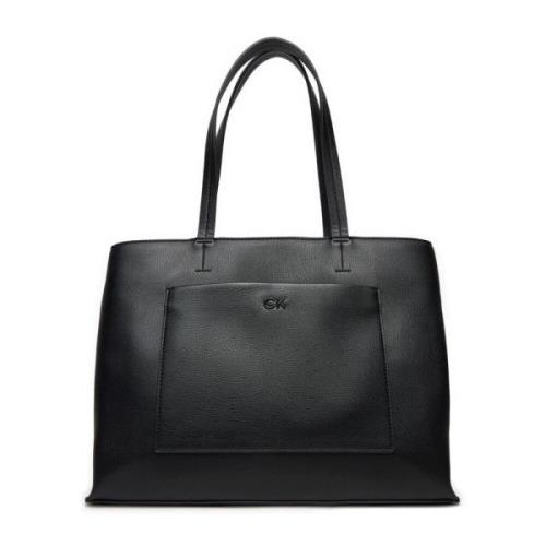 Daily Medium Tote Pebble Tas Calvin Klein , Black , Dames