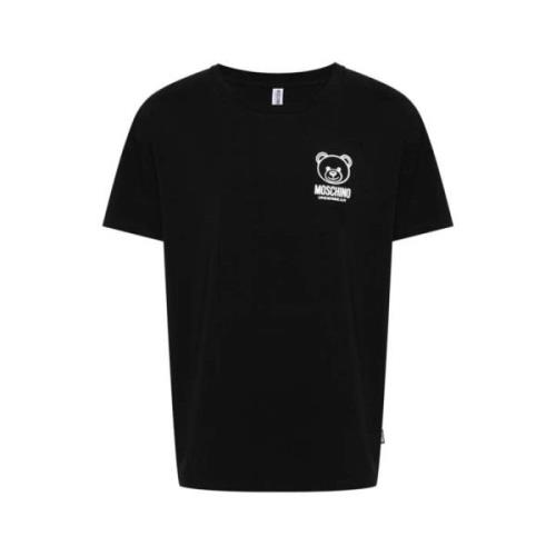 Teddy Bear T-shirt met Logo Moschino , Black , Heren