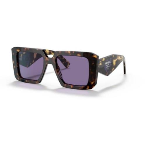 Vierkante zonnebril Schildpad Violet Prada , Brown , Dames