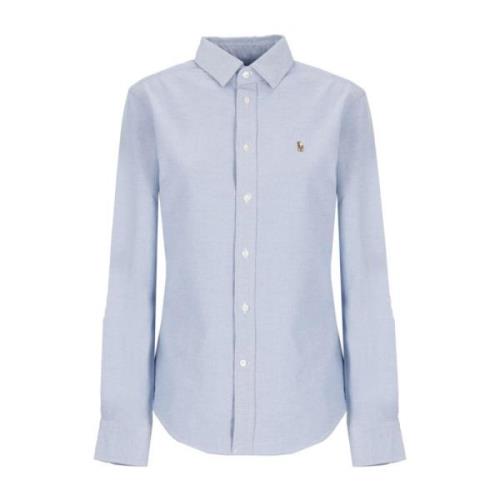 Klassiek Oxford Shirt Blauw Logo Borduurwerk Ralph Lauren , Blue , Dam...