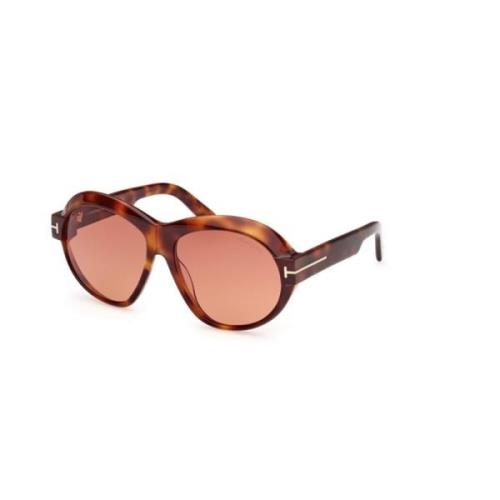 Gradient Bordeaux Zonnebril Blonde Havana Stijl Tom Ford , Brown , Uni...