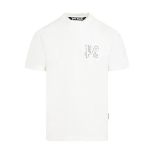 Monogram Studded Classic T-Shirt Palm Angels , White , Heren
