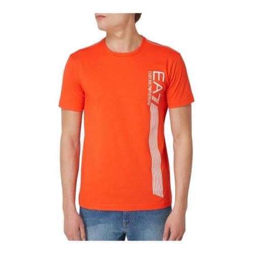 Zijlogo T-shirt - Oranje Print Emporio Armani , Orange , Heren