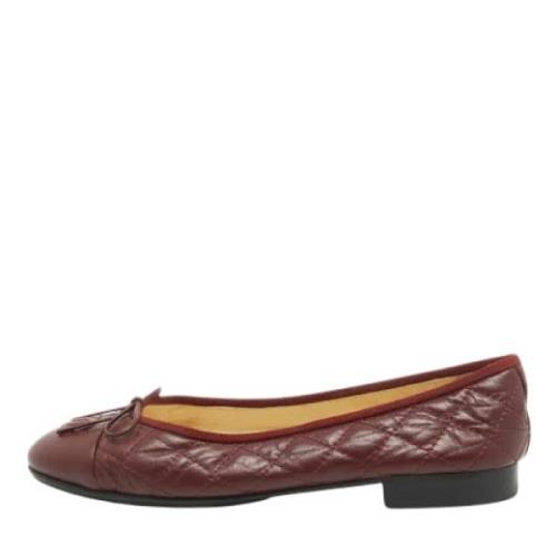 Pre-owned Leather flats Chanel Vintage , Brown , Dames