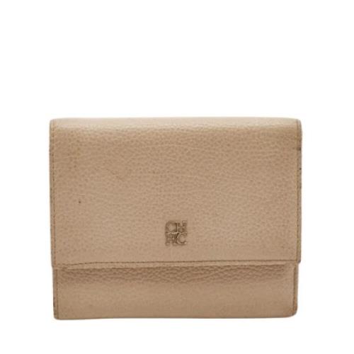 Pre-owned Leather wallets Carolina Herrera Pre-owned , Beige , Dames