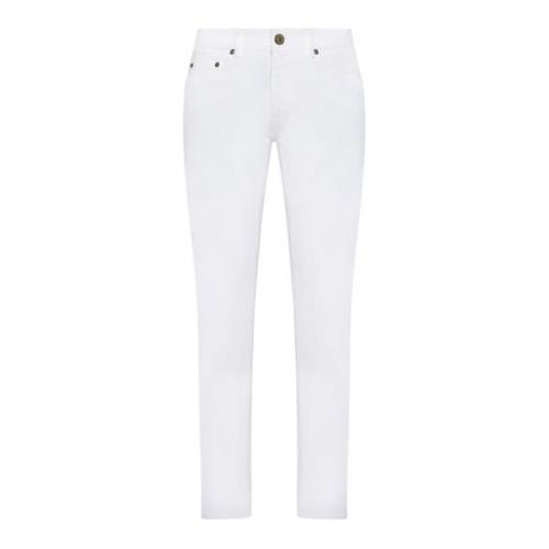 Witte Denim Skinny Jeans PT Torino , White , Heren