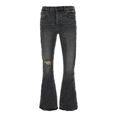 Zwarte Flared Jeans Regular Fit Purple Brand , Black , Heren