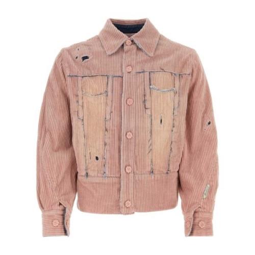 Stijlvolle Roze Corduroy Jas Ader Error , Pink , Heren