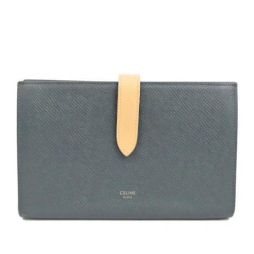 Pre-owned Leather wallets Celine Vintage , Blue , Dames