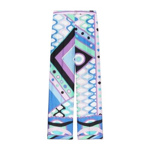 Zijden Twill Broek Emilio Pucci , Multicolor , Dames