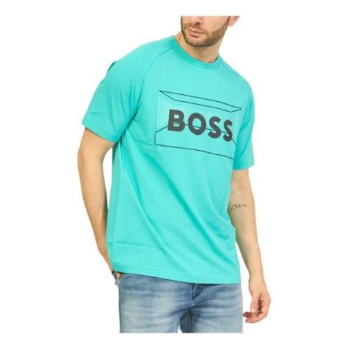 Casual Groene Grafische T-shirt Hugo Boss , Green , Heren