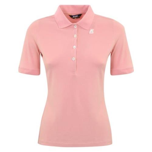 Katoenen Poloshirt Korte Mouw Roze K-Way , Pink , Dames
